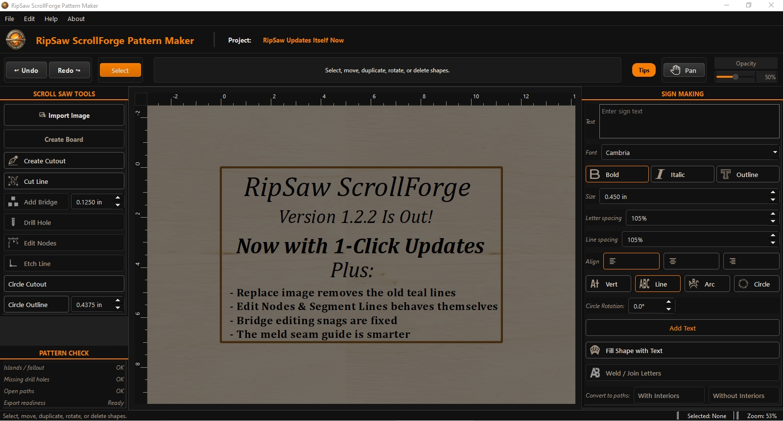 RipSaw ScrollForge Pattern Maker software